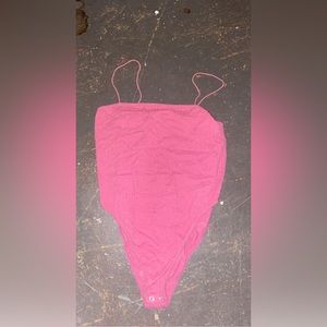 Pink bodysuit. Super cute and super comfortable.